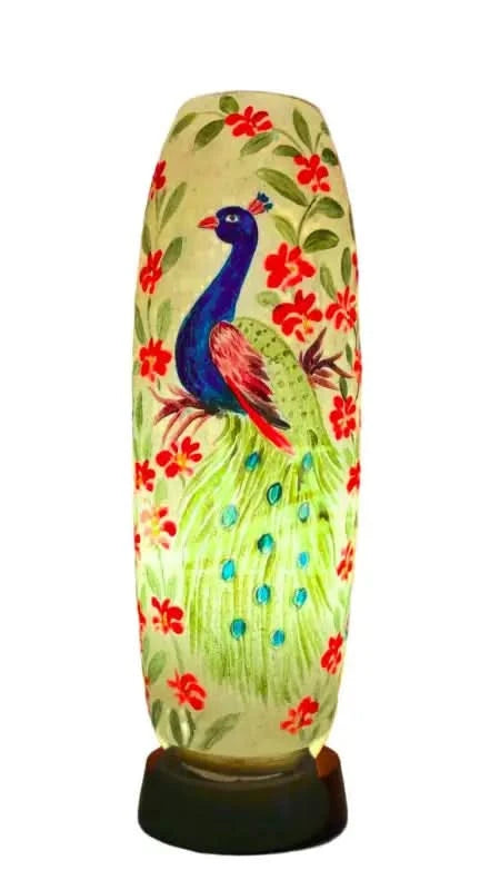 Bottle Shape Camel Skin Lamp Beautiful Peacock White Ambience - MELTBUY