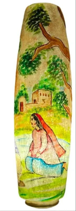 Bottle Shape Camel Skin Lamp Beautiful Village Tree Ambience - MELTBUY