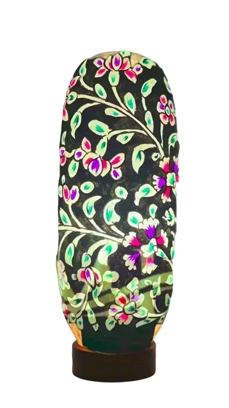 Bottle shape camel skin lamp black & white multicolor