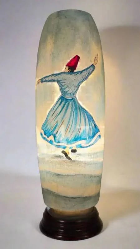 Bottle Shape Camel Skin Lamp Blue Saint Multicolor Art - MELTBUY