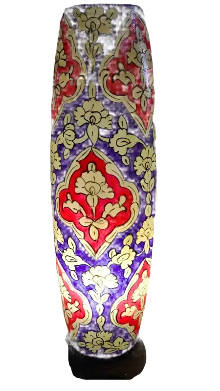 Bottle Shape Camel Skin Lamp Blue White Red Combination - MELTBUY