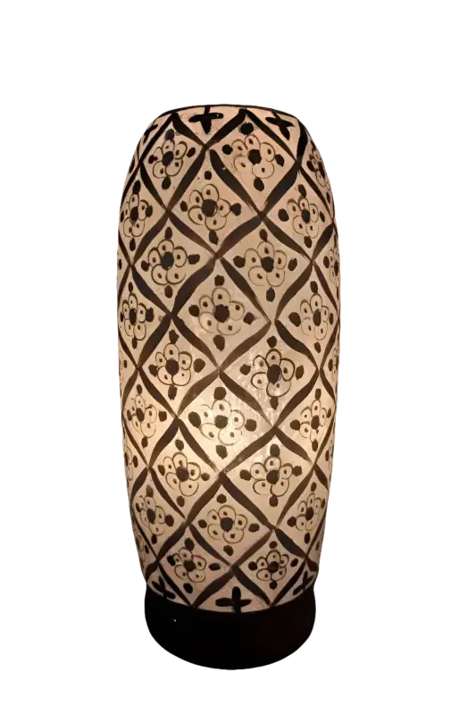 Bottle Shape Camel Skin Lamp Brown Detailed - MELTBUY