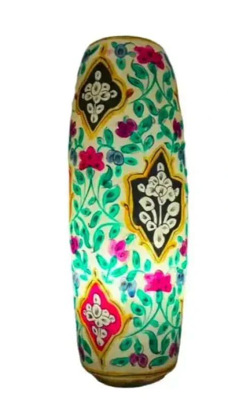 Bottle shape camel skin lamp green turquoise