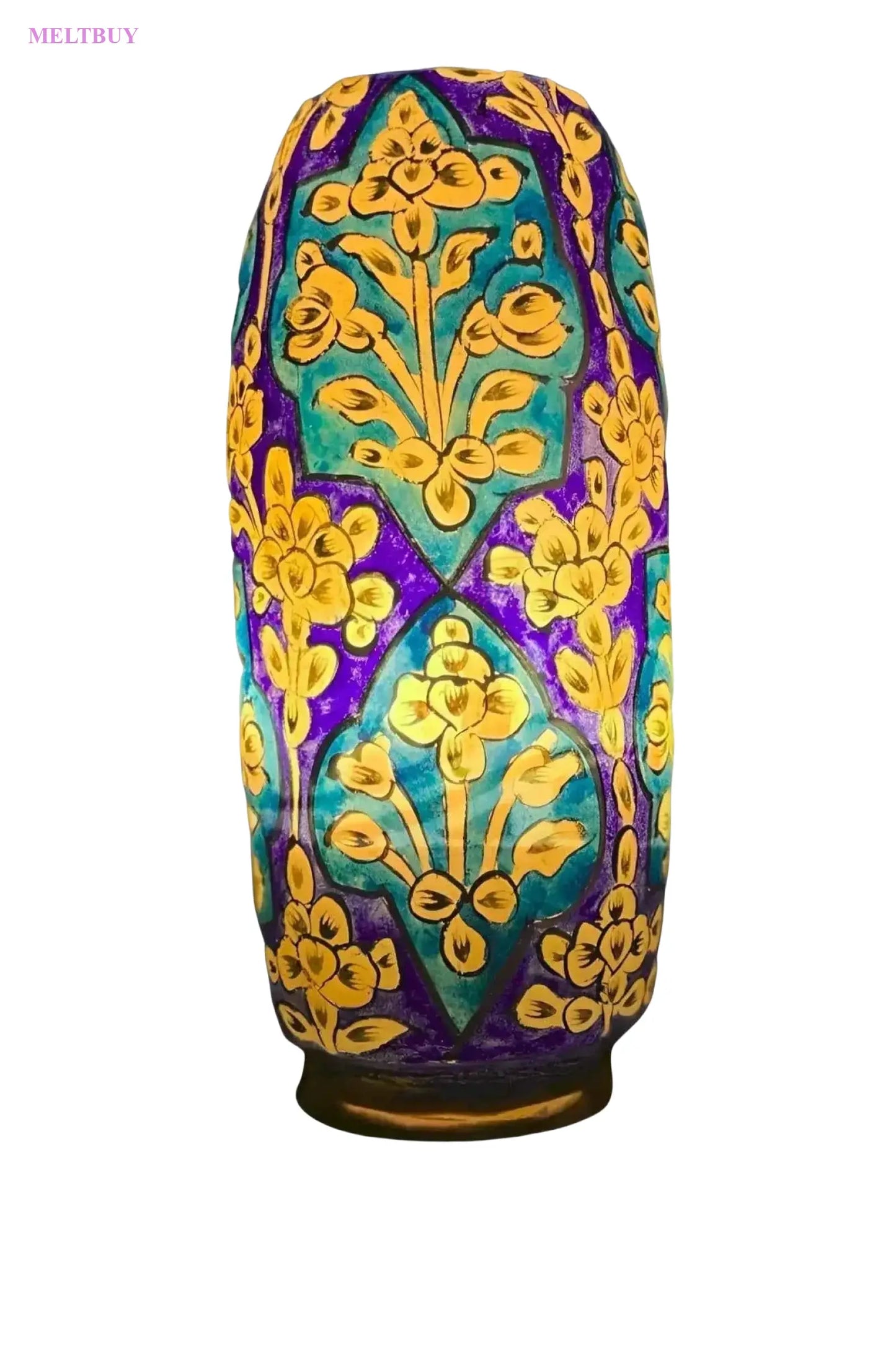 bottle-shape-camel-skin-lamp-in-purple-and-teal-ceramic-vase-12-324 | MELTBUY