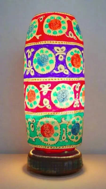 Bottle Shape Camel Skin Lamp Multicolor Circle Art - MELTBUY