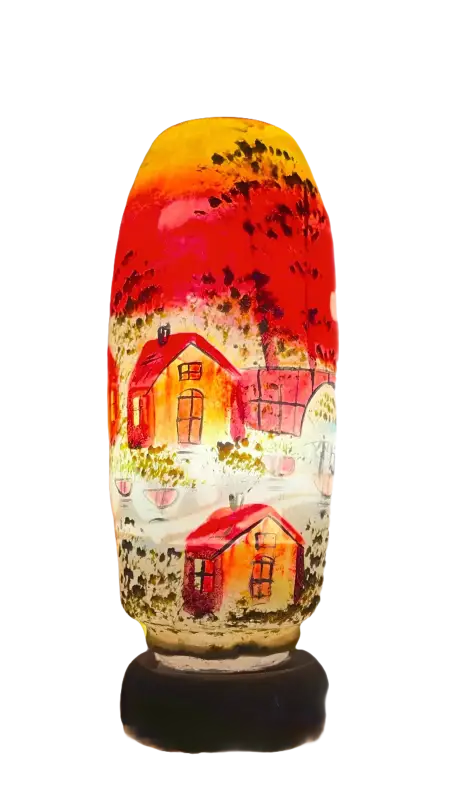 Bottle Shape Camel Skin Lamp Orange House Art - MELTBUY