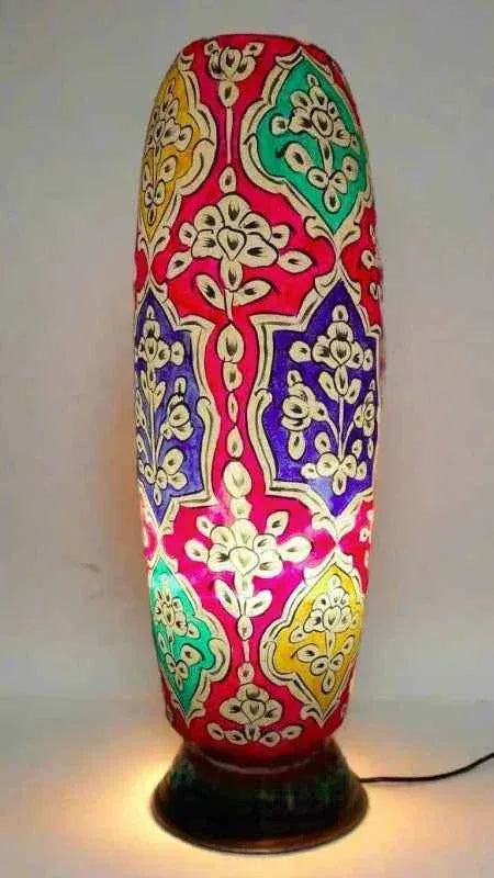 Bottle shape camel skin lamp red white green multicolor