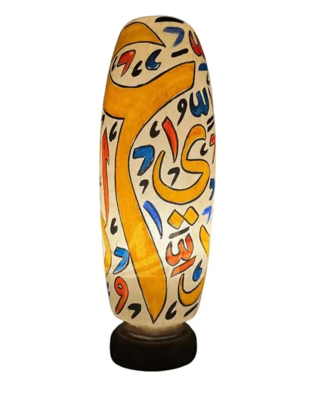 Bottle Shape Camel Skin Lamp Urdu Style Multicolor Art - MELTBUY