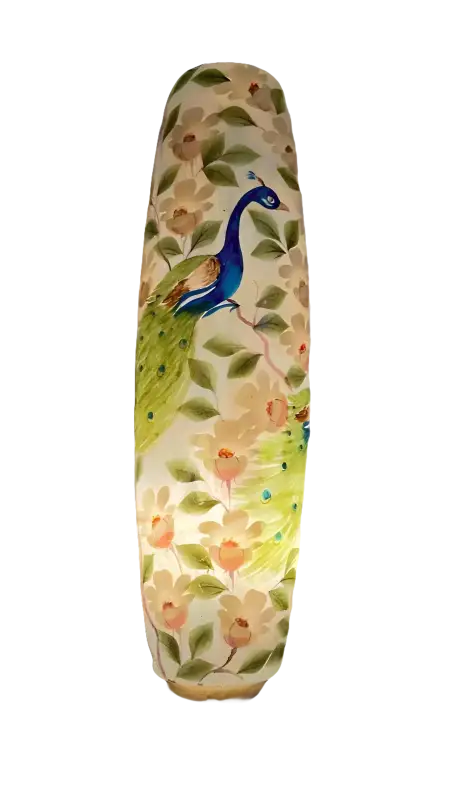 Bottle Shape Camel Skin Lamp White Art Peacock - MELTBUY