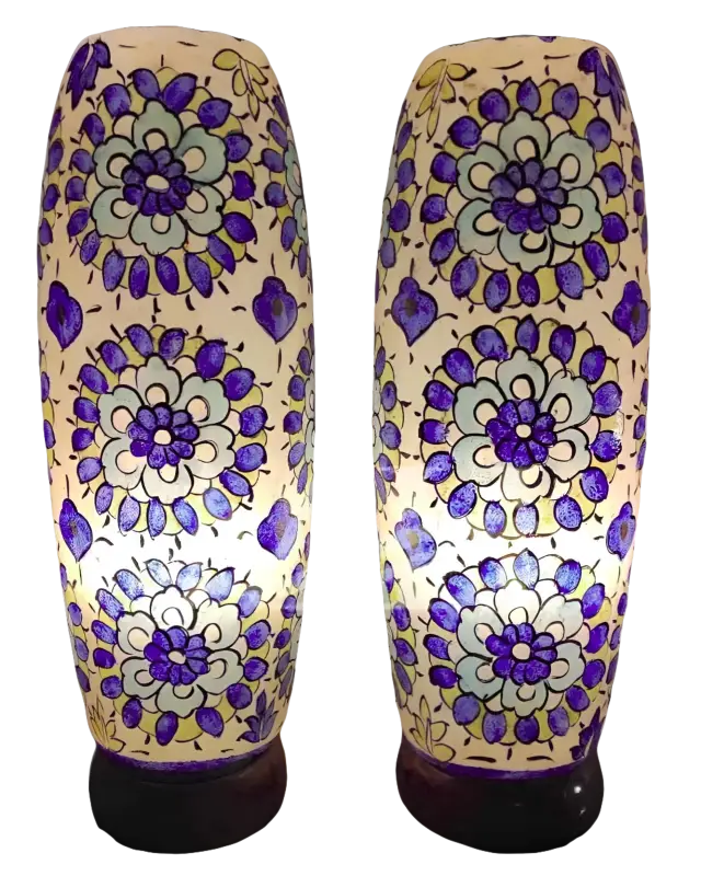 Bottle Shape Camel Skin Lamp White Blue Art - MELTBUY