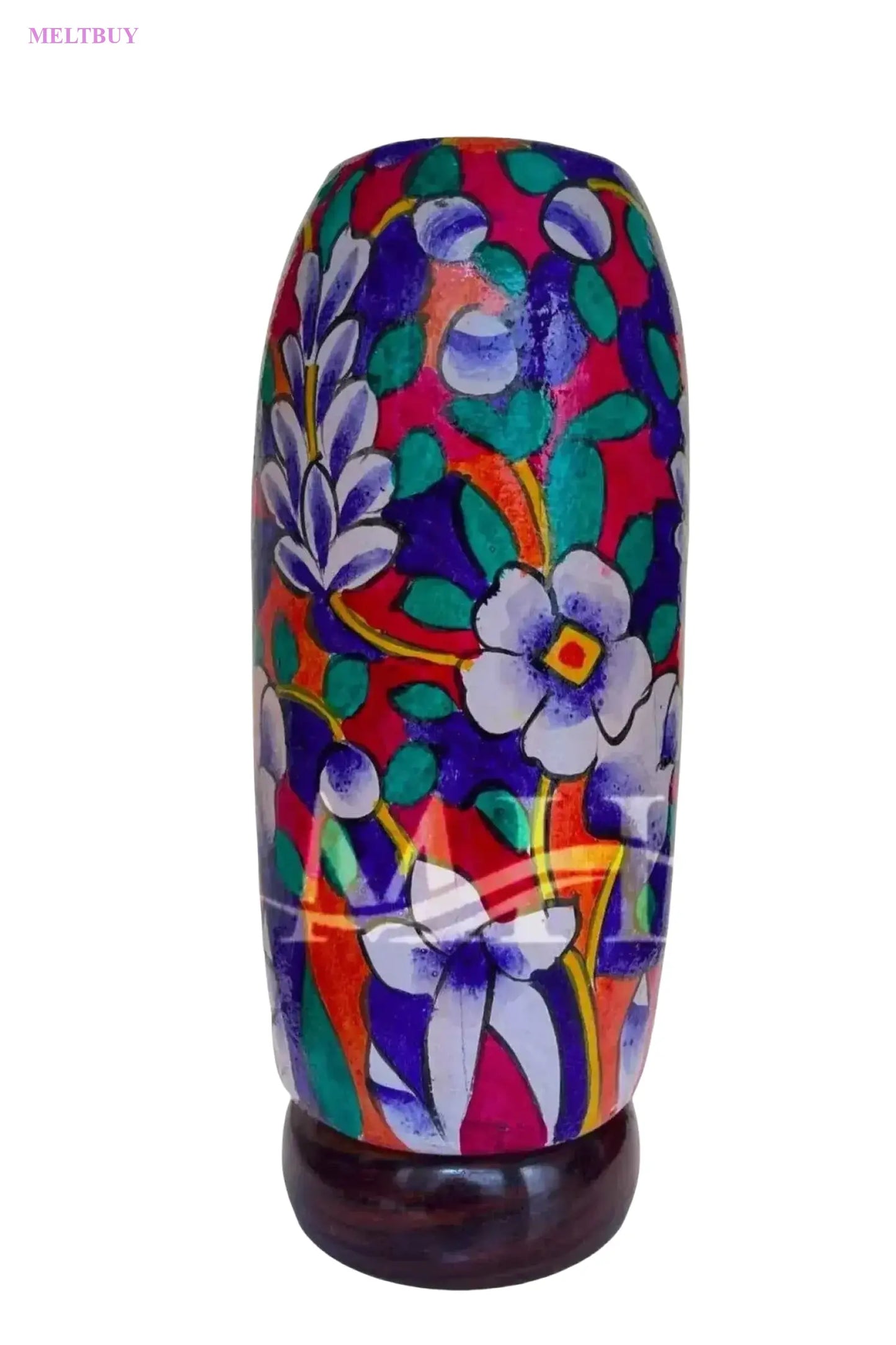 bottle-shape-camel-skin-lamp-with-colorful-hand-painted-floral-vase-120 | MELTBUY