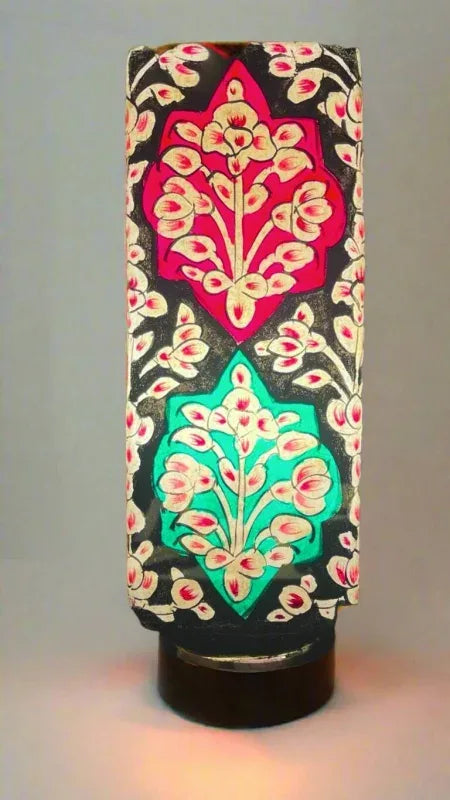 Box shape camel skin lamp beautiful red green theme art