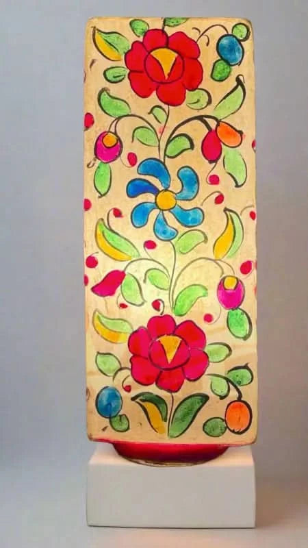 Box Shape Camel Skin Lamp Beige Art - MELTBUY