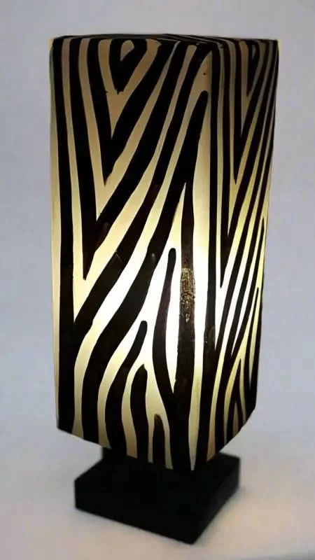 Box Shape Camel Skin Lamp Black White Art - MELTBUY