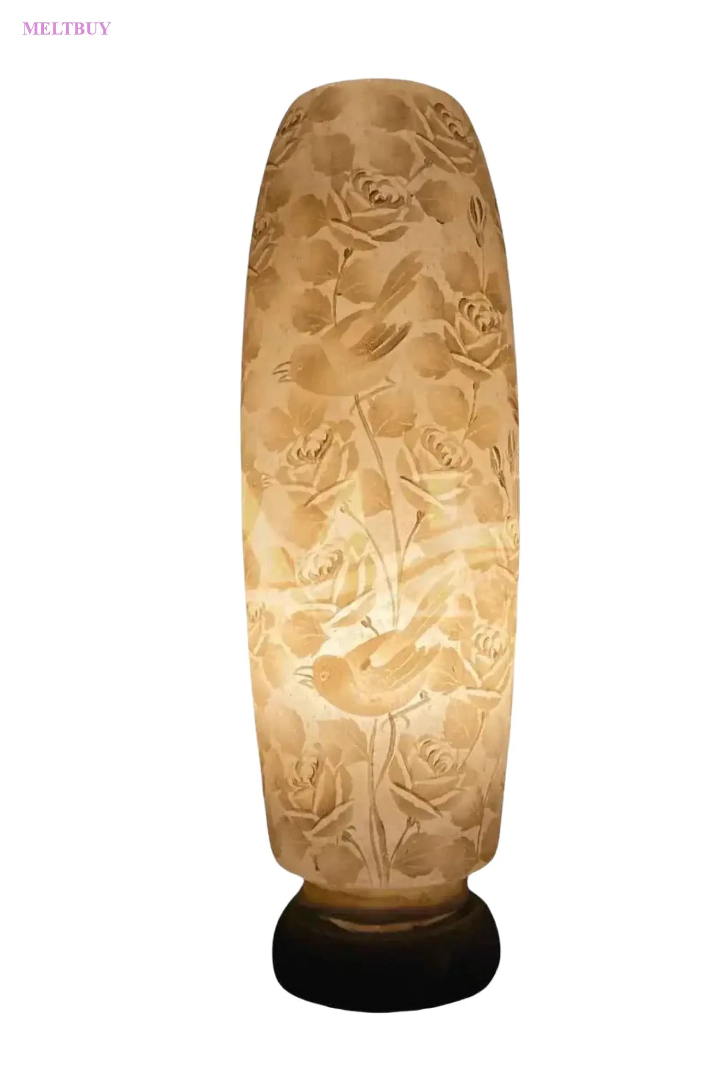 golden-beige-camel-skin-lamp-with-floral-bird-design-bottle-shape-610 | MELTBUY