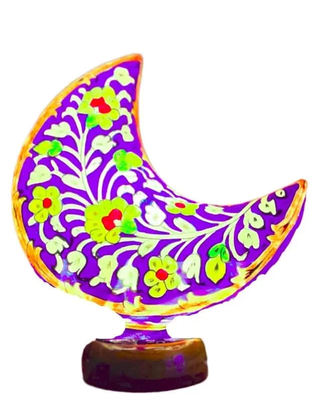 Moon Shape Camel Skin Lamp White Blue Yellow Art - MELTBUY