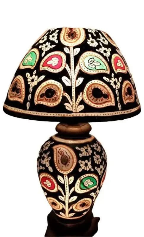 Side Table Camel Skin Lamp Black Beauty Art - MELTBUY
