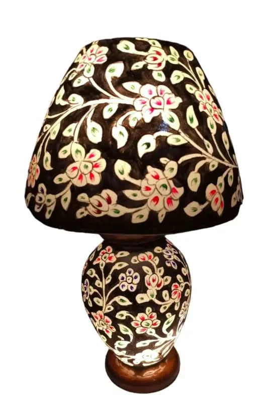 Side Table Camel Skin Lamp Black White Art - MELTBUY