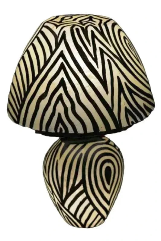 Side Table Camel Skin Lamp White Black Art - MELTBUY