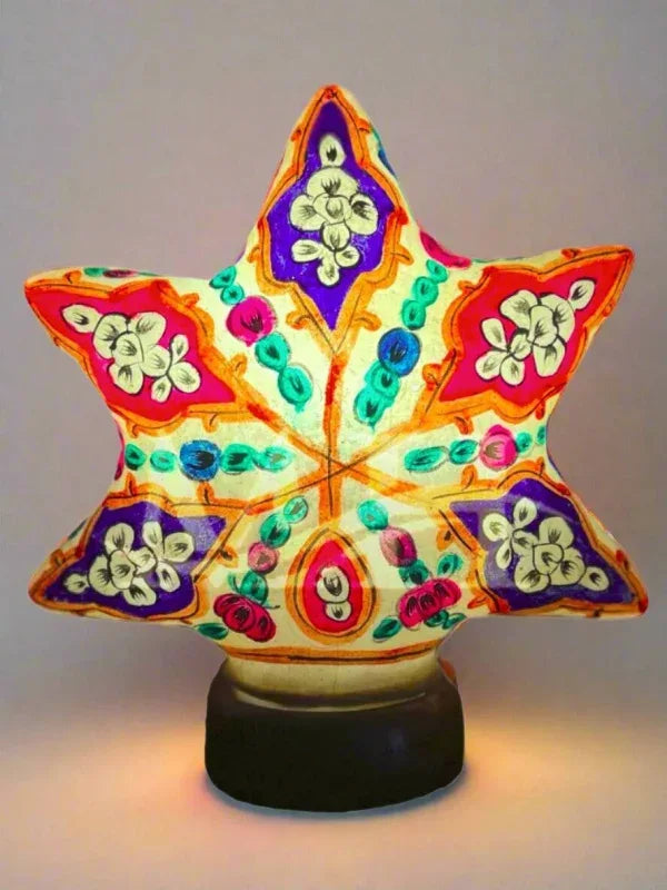 Star shape camel skin lamp multicolor red blue rainbow