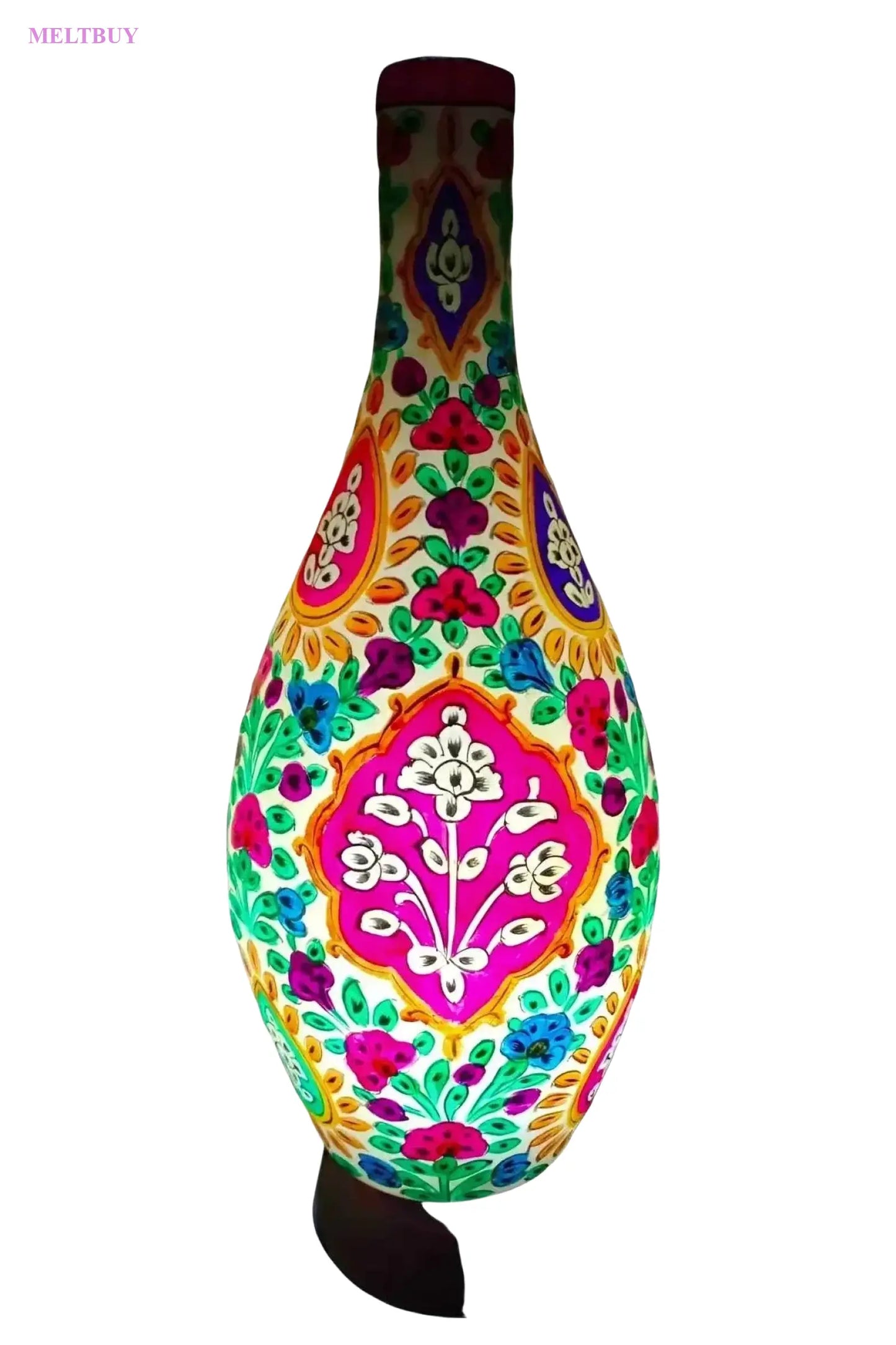 surahi-shape-camel-skin-lamp-beautiful-hand-painted-ceramic-vase-16-271 | MELTBUY