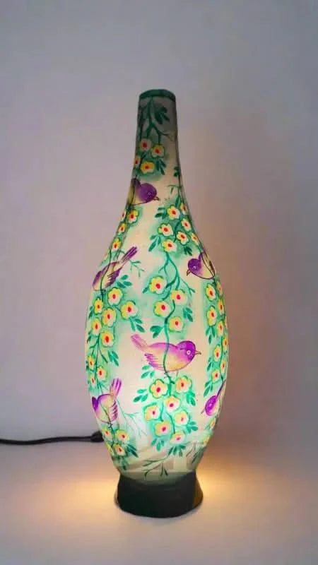 Surahi Shape Camel Skin Lamp White Purple Ambience - MELTBUY