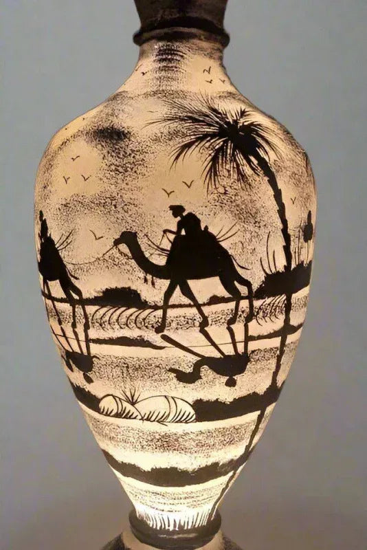 Vase camel skin lamp beige arabic style art