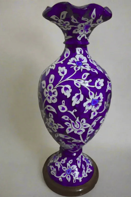 Vase camel skin lamp blue beautiful flower art