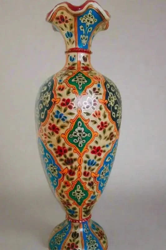 Vase Camel Skin Lamp Green Blue Multicolor Art - MELTBUY