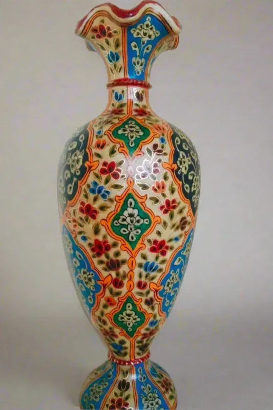 Vase camel skin lamp green blue multicolor art