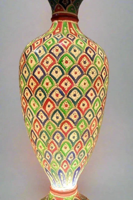 Vase camel skin lamp red green blue multicolor blocks