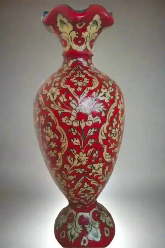 Vase Camel Skin Lamp Red Multicolor Art - MELTBUY