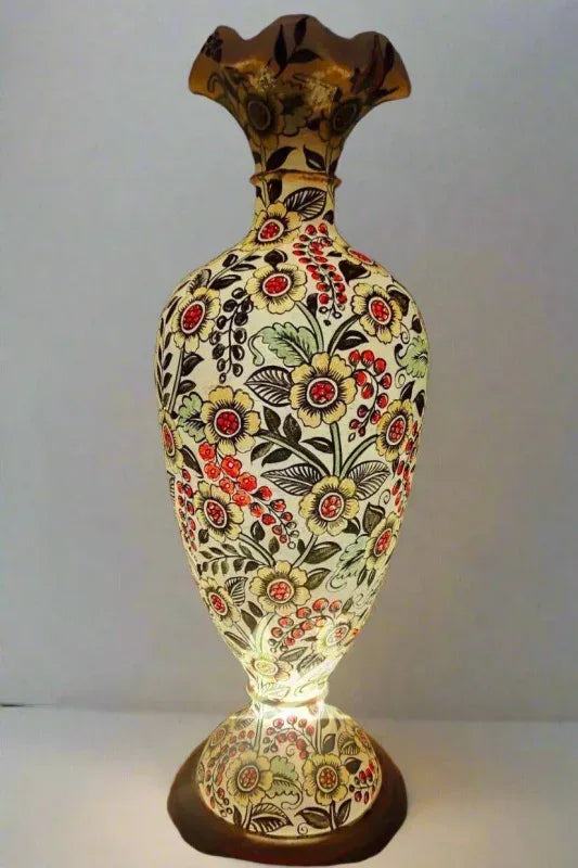 Vase camel skin lamp white flower beauty multicolor art