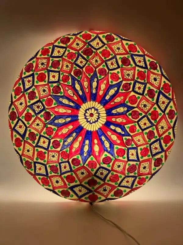 Wall Plate Camel Skin Lamp Beige Blue Red Art - MELTBUY