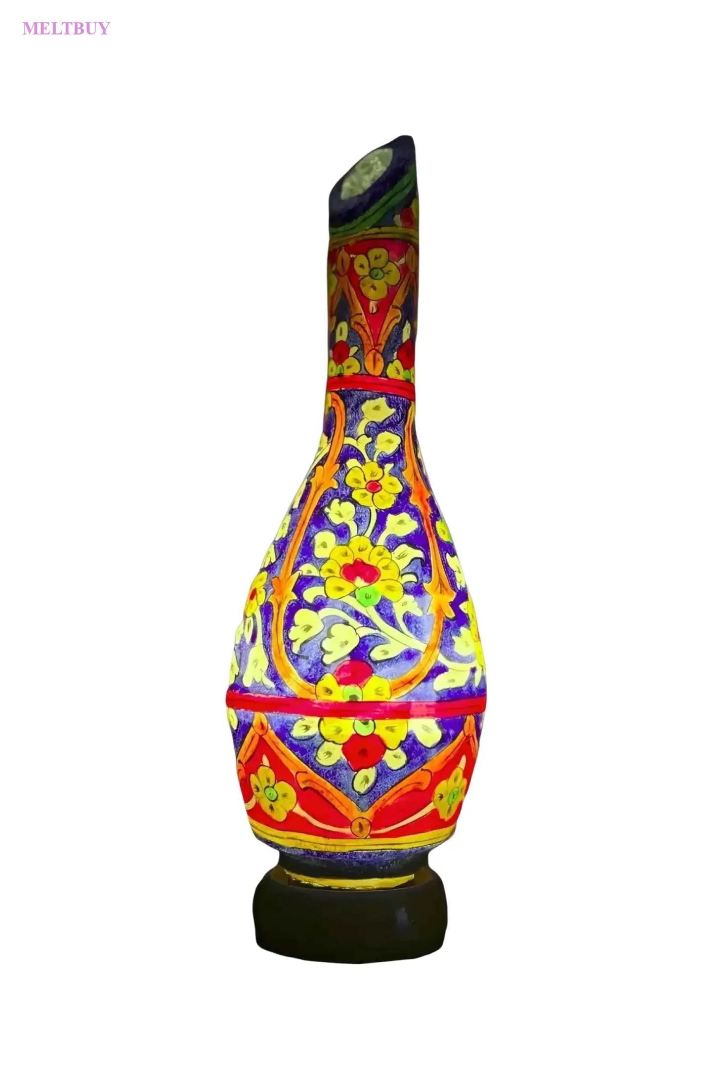 beautiful-blue-multicolor-camel-skin-lamp-handcrafted-elegance-216 | MELTBUY