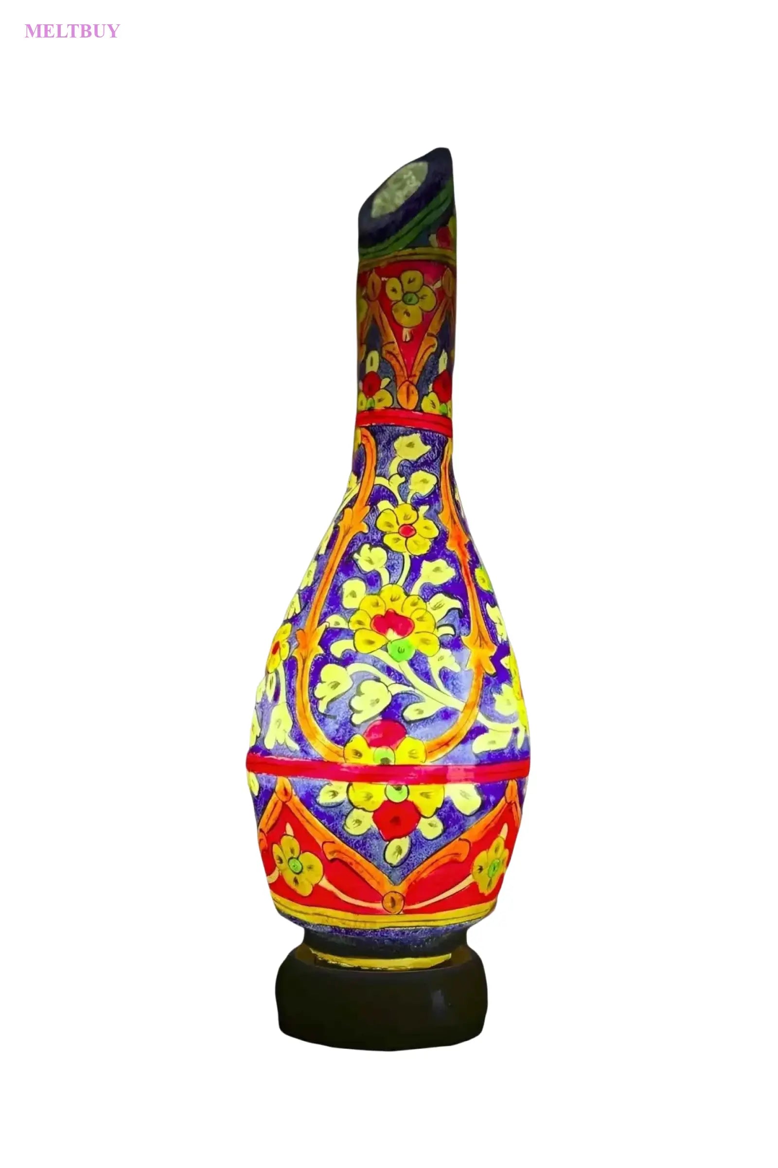 beautiful-blue-multicolor-camel-skin-lamp-handcrafted-elegance-216 | MELTBUY