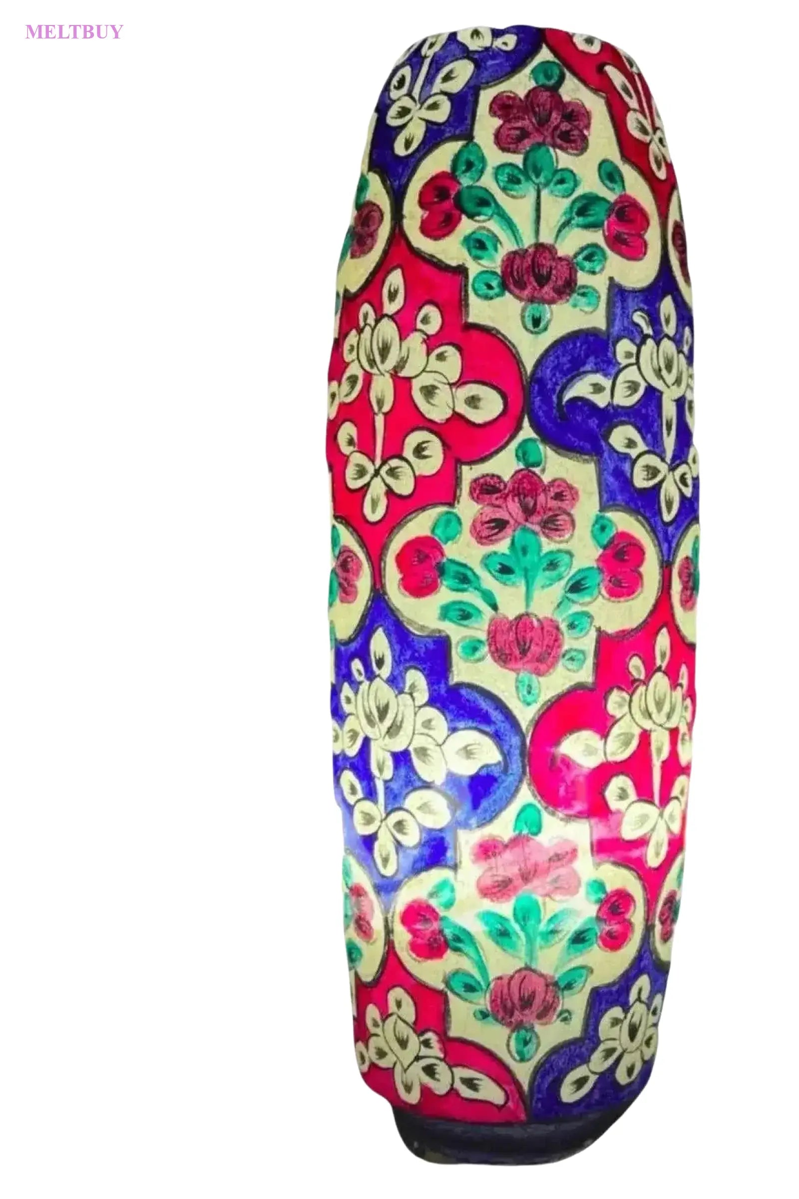 beautiful-camel-skin-lamp-with-hand-painted-floral-ceramic-vase-718 | MELTBUY