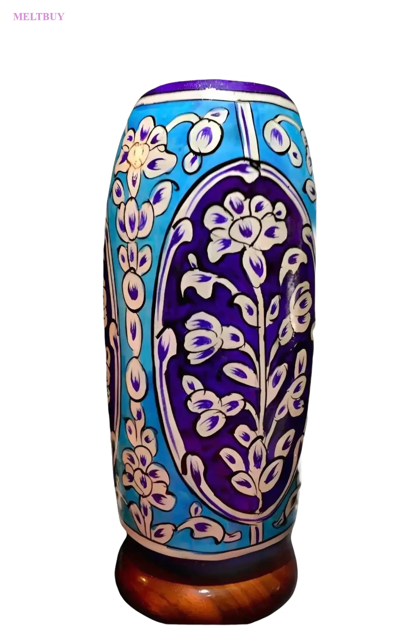 blue-ceramic-beer-stein-handcrafted-turquoise-art-pottery-bottle-174 | MELTBUY