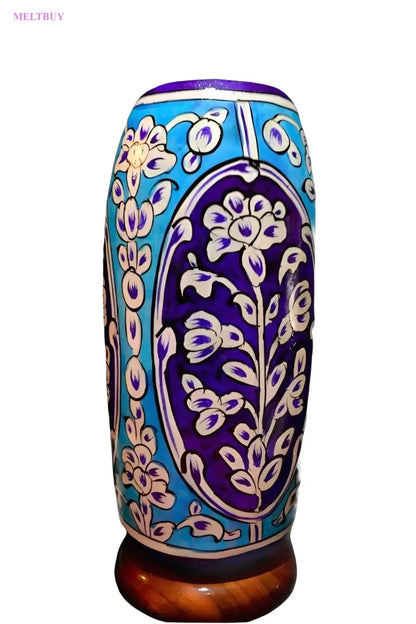 blue-ceramic-beer-stein-handcrafted-turquoise-art-pottery-bottle-174 | MELTBUY