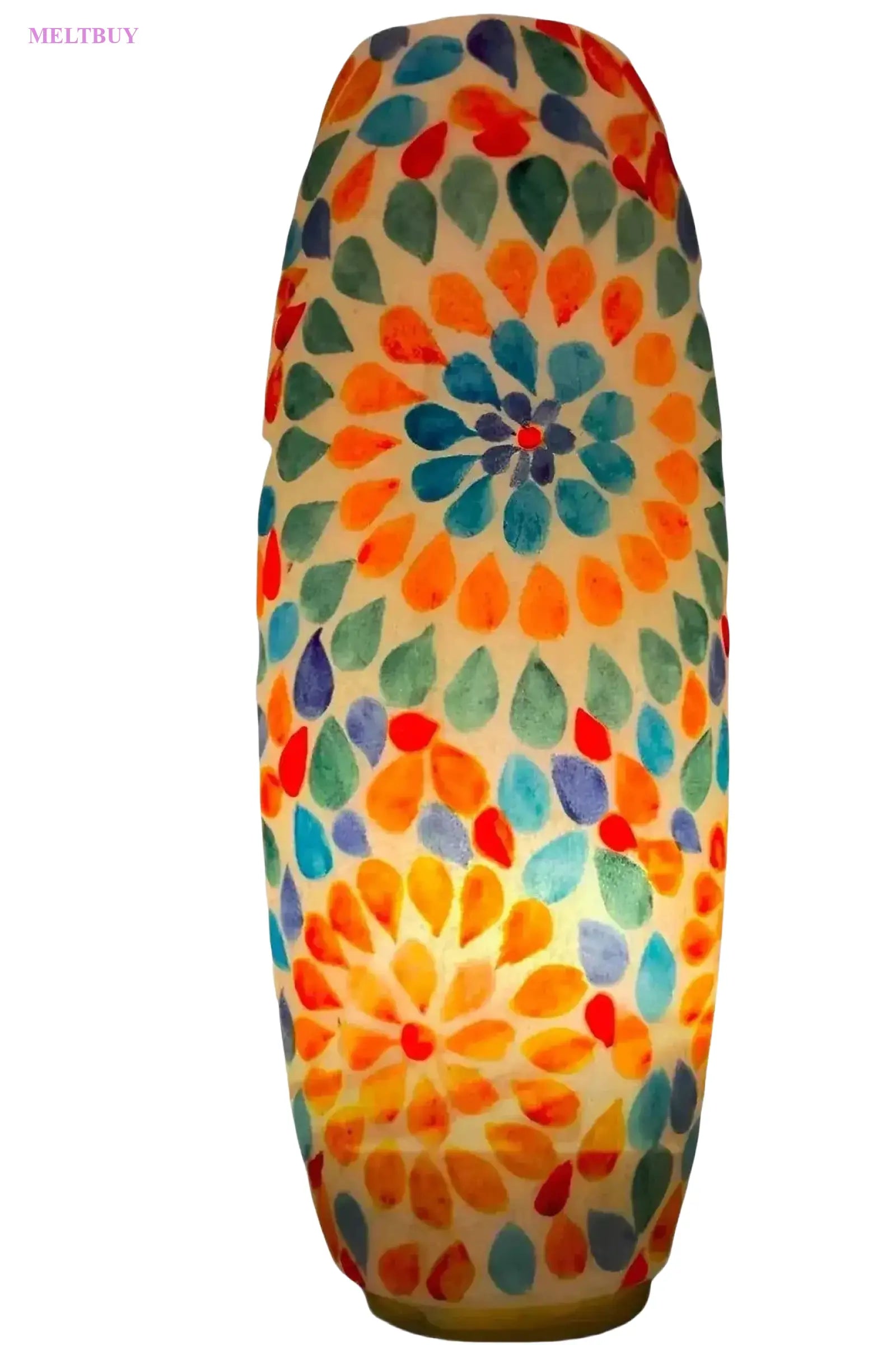 bottle-shape-camel-skin-lamp-with-colorful-mosaic-leaf-design-unique-812 | MELTBUY