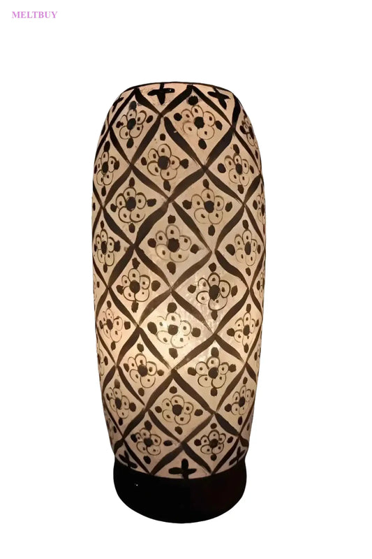 bottle-shape-camel-skin-lamp-with-geometric-floral-design-unique-home-126 | MELTBUY