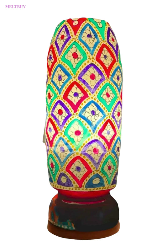 bottle-shape-camel-skin-lamp-with-geometric-floral-design-unique-604 | MELTBUY