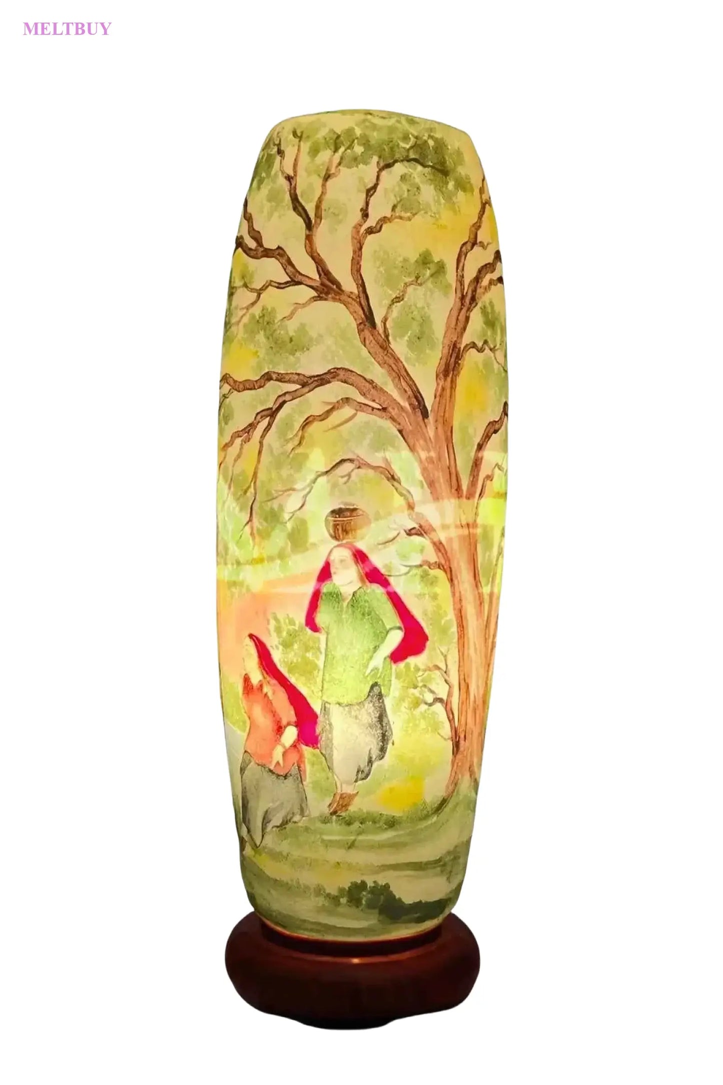 bottle-shape-camel-skin-lamp-with-green-and-yellow-art-scene-12-860 | MELTBUY