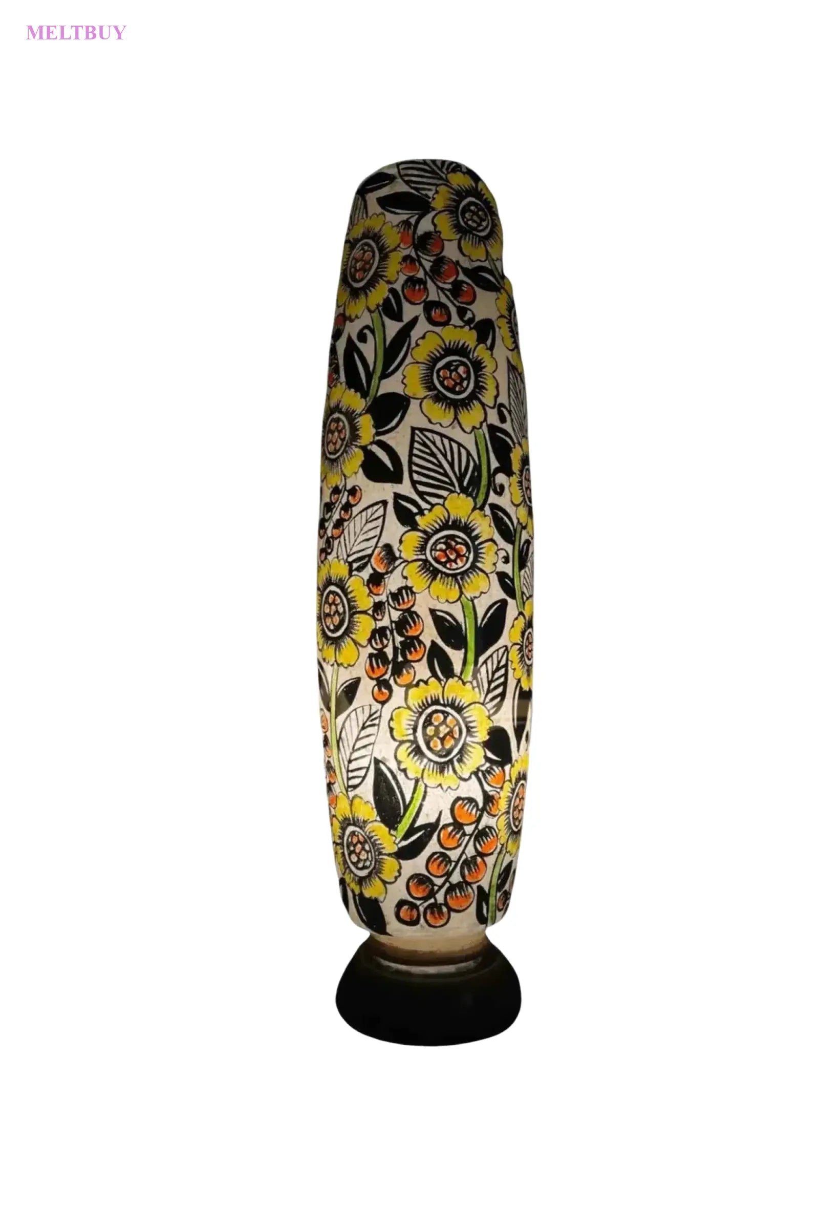 bottle-shape-camel-skin-lamp-with-sunflower-floral-design-tall-423 | MELTBUY
