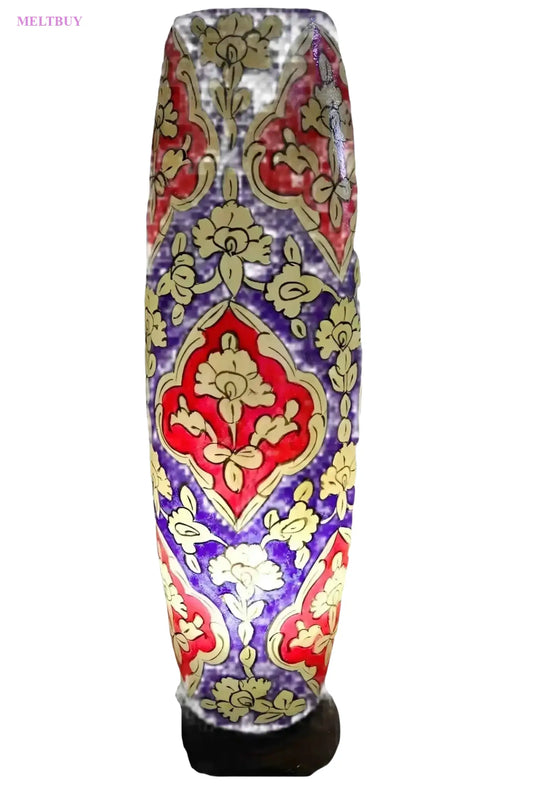 bottle-shape-camel-vase-with-red-and-gold-floral-design-skin-lamp-12-549 | MELTBUY