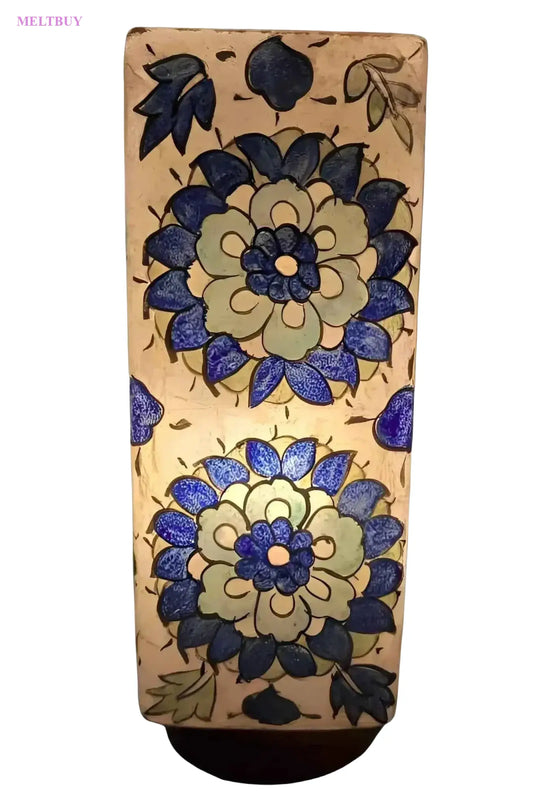 box-camel-ceramic-table-lamp-with-blue-floral-design-shape-skin-12-223 | MELTBUY