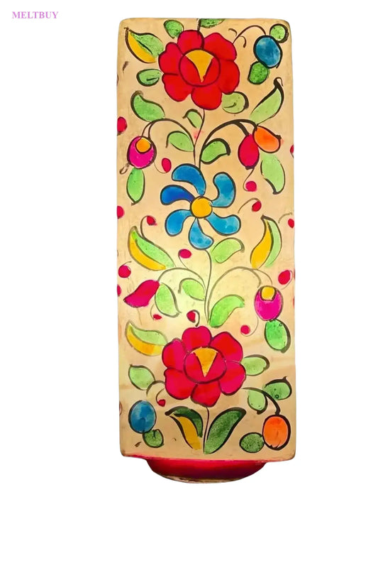 box-shape-camel-skin-lamp-with-hand-painted-floral-design-unique-home-279 | MELTBUY