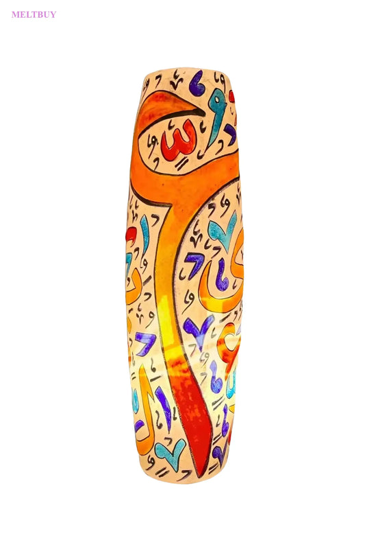 ceramic-vase-arabic-calligraphy-with-orange-accents-skin-lamp-bottle-851 | MELTBUY