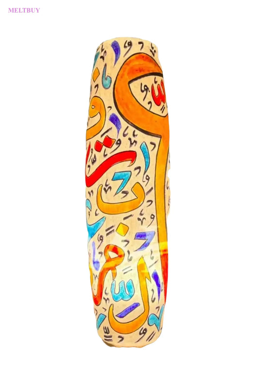 ceramic-vase-arabic-calligraphy-with-orange-accents-skin-lamp-bottle-178 | MELTBUY