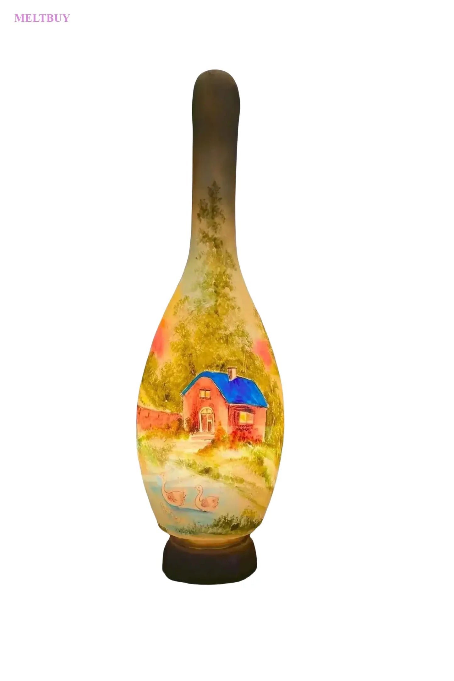 duck-house-art-camel-skin-lamp-featuring-countryside-scene-surahi-399 | MELTBUY